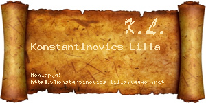 Konstantinovics Lilla névjegykártya